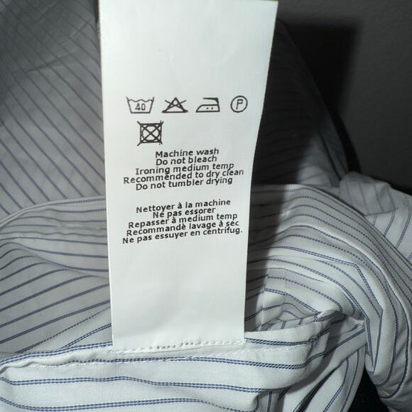 Jil Sander Women's Collared Striped Button-Up Shirt in Blue/White Size 36 - Picture 9 of 10